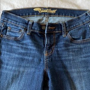 Old Navy sweetheart bootcut jeans.